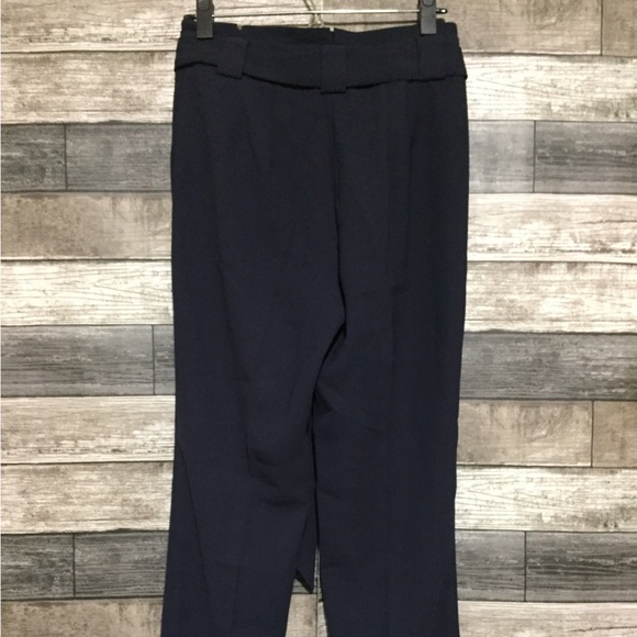 Express Ankle High Rise Pants Women’s 2 Navy Blue (Inseam 27.5) Tied Waist - Picture 7 of 9